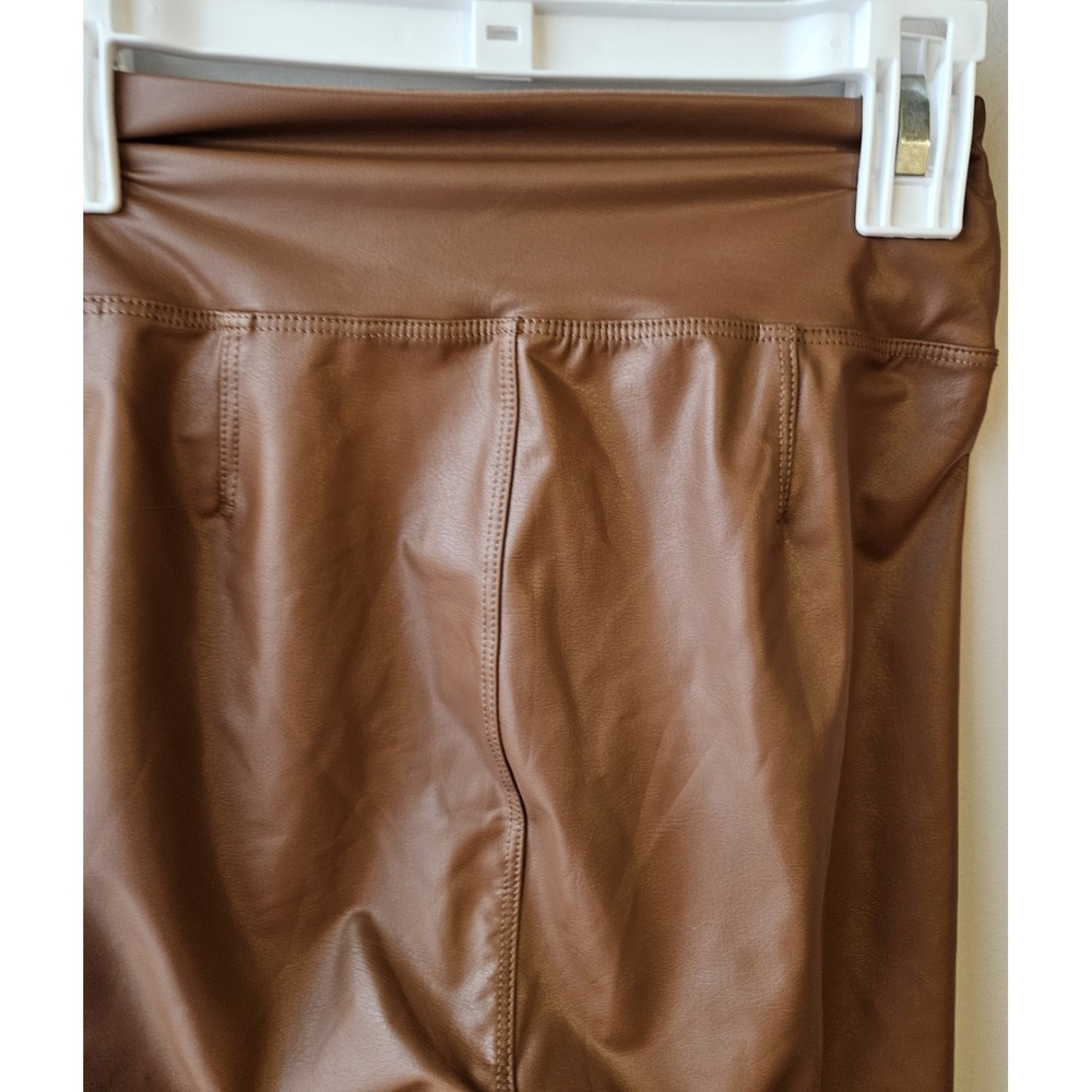 Offline by Aerie Women's XS Caramel‎ Brown Faux Leather High Rise Leggings - Picture 4 of 8